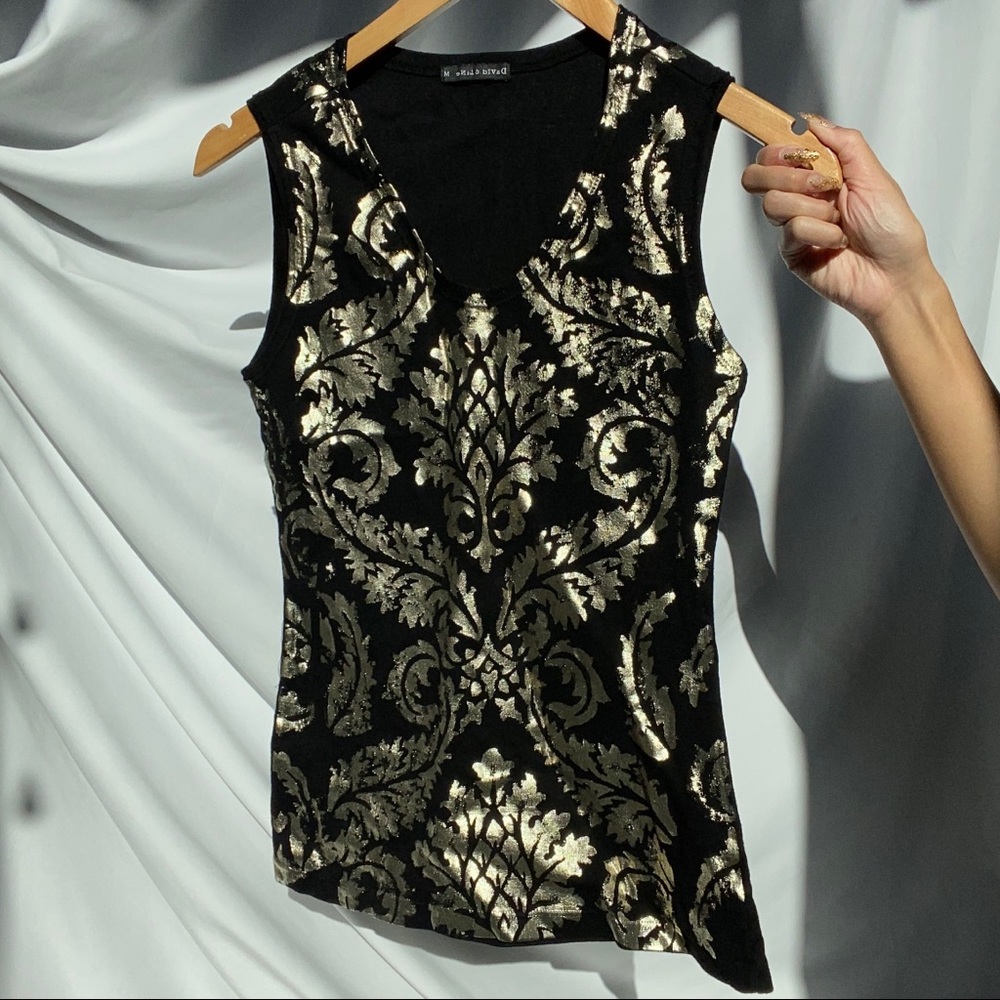 Y2K vintage printed silver tank